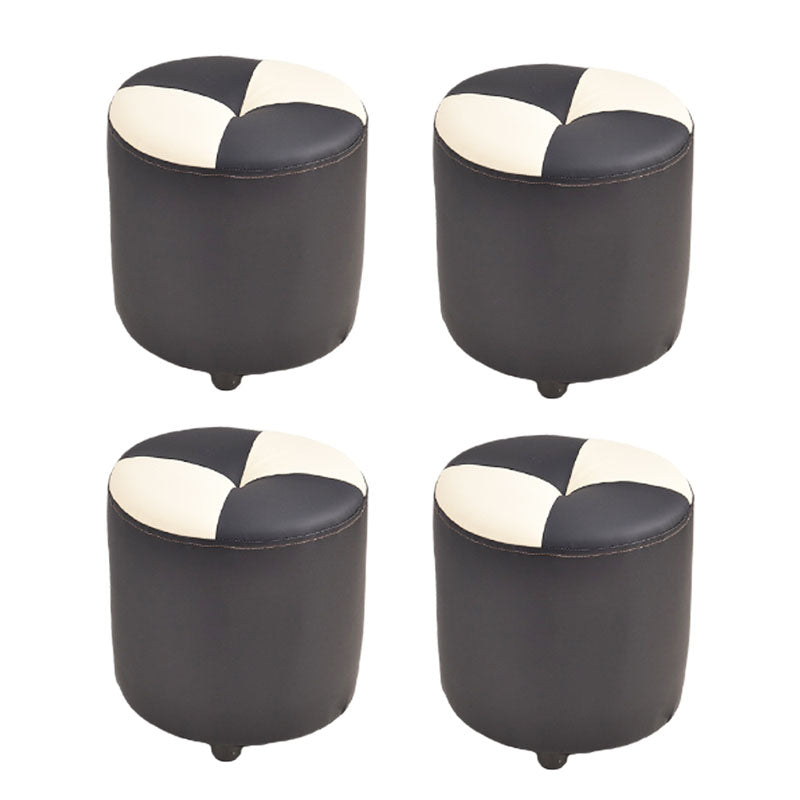 Modern Leather Pouf Stain Resistant Color Pouf for Drawing Room