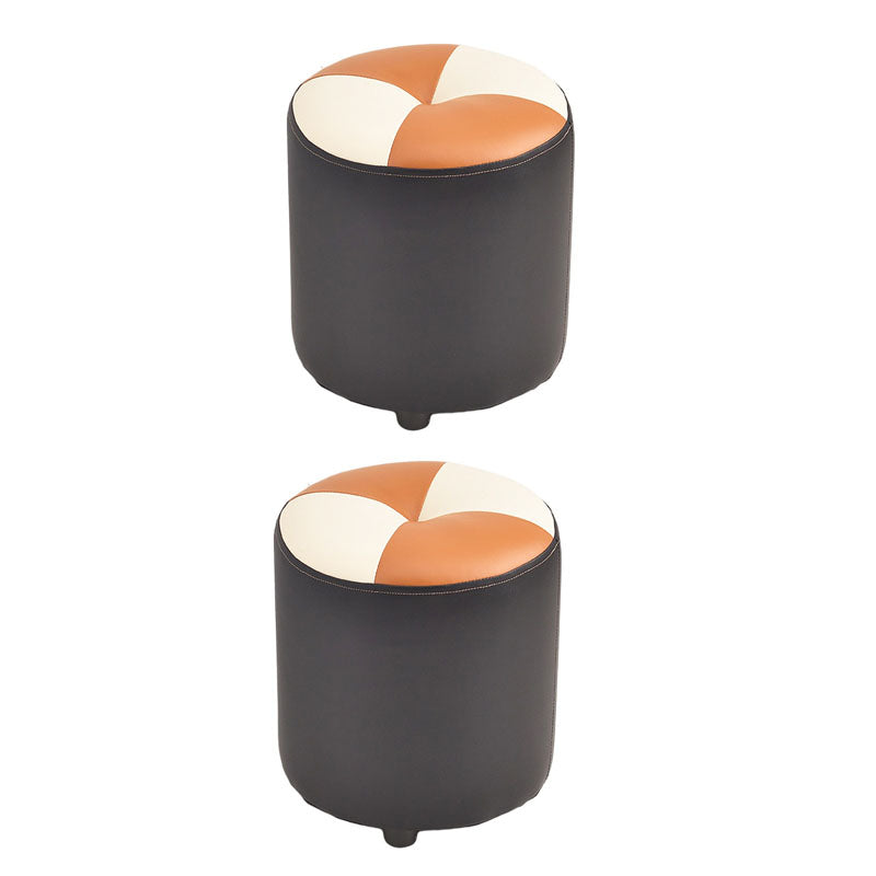 Modern Leather Pouf Stain Resistant Color Pouf for Drawing Room