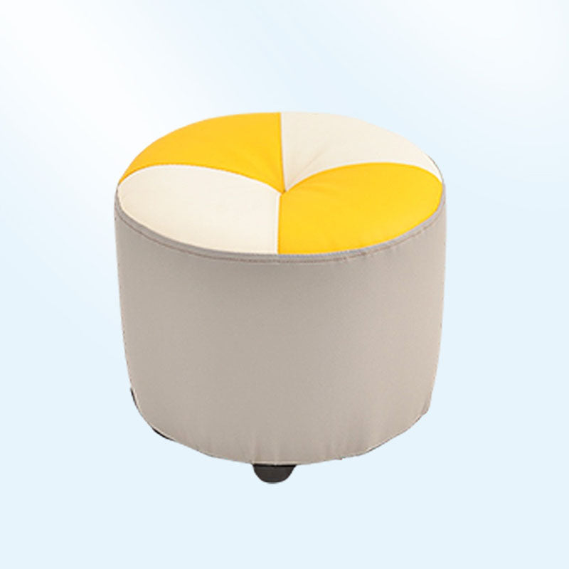 Modern Leather Pouf Stain Resistant Color Pouf for Drawing Room