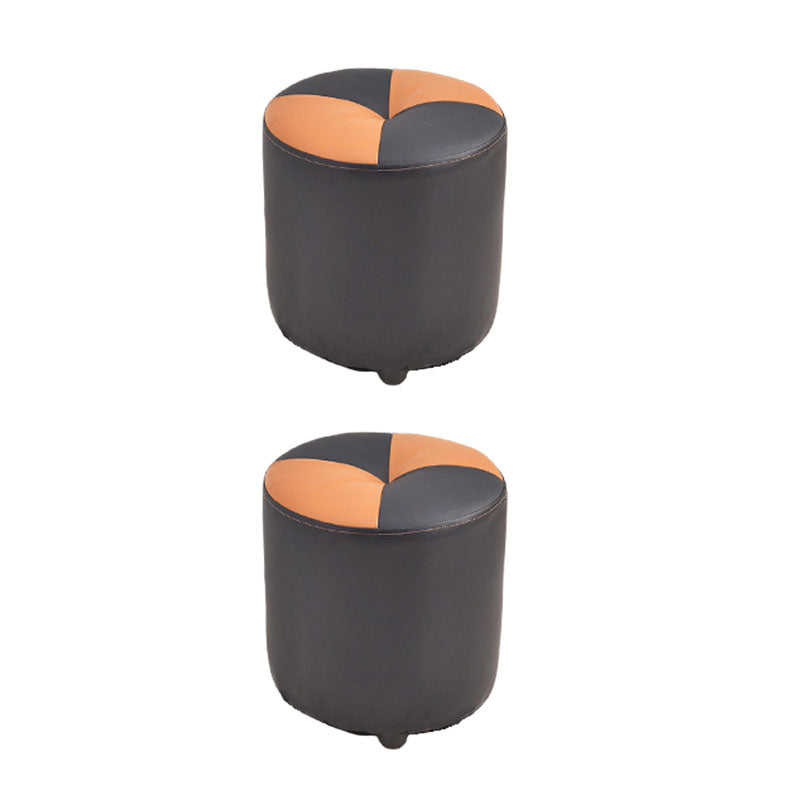 Modern Leather Pouf Stain Resistant Color Pouf for Drawing Room