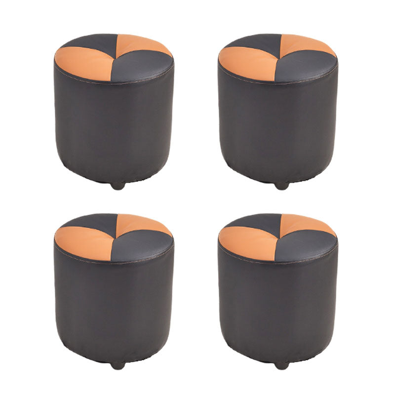 Modern Leather Pouf Stain Resistant Color Pouf for Drawing Room