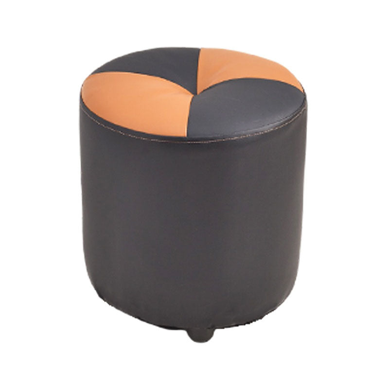 Modern Leather Pouf Stain Resistant Color Pouf for Drawing Room