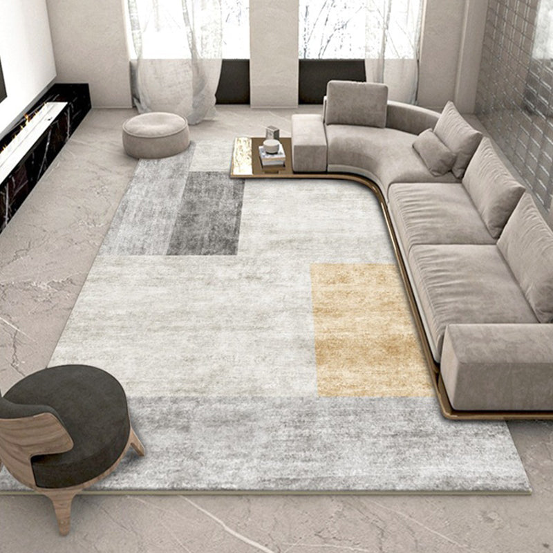 Casual Beige Rug Polyester Line Indoor Rug Stain Resistant Rug for Home Decor