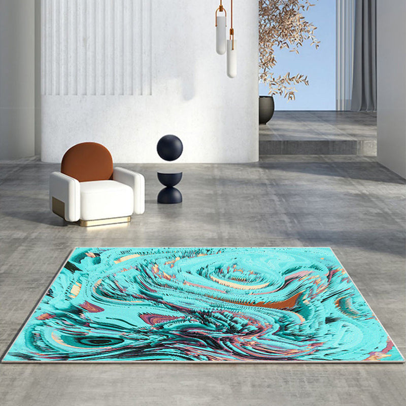 Brown Abstract Pattern Rug Polyester Modern Rug Washable Rug for Living Room