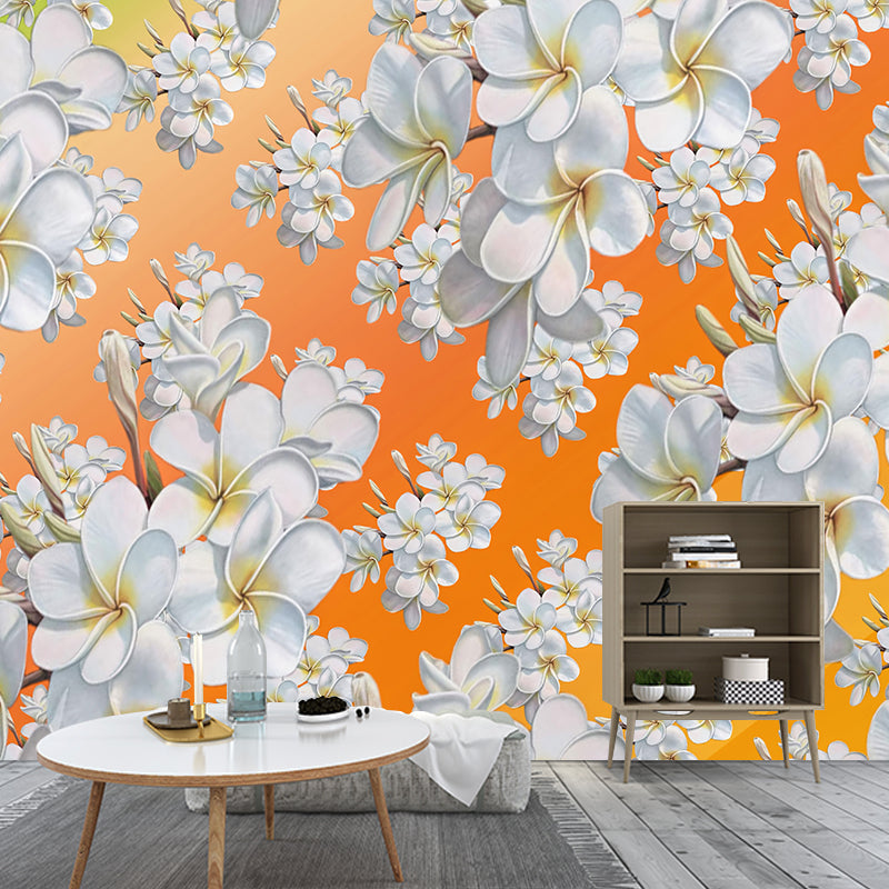 Illustration Stain Resistant Mural Wallpaper Plant Pattern Living Room Wall Mural