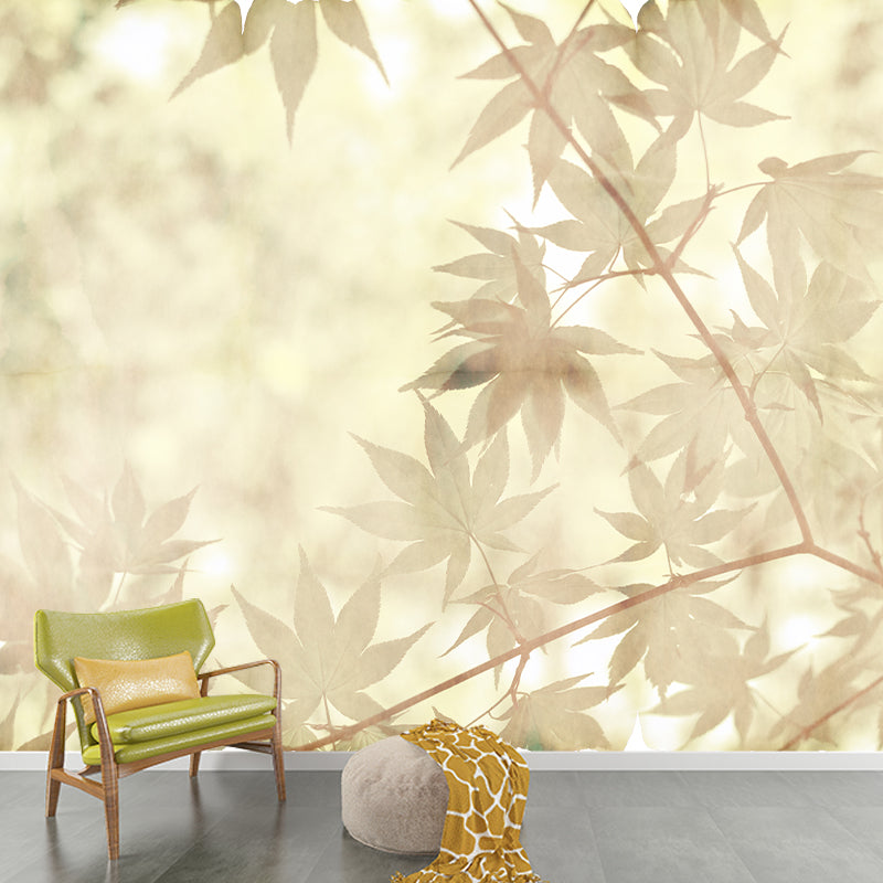 Plants Stain Resistant Mural Photography Washable Wallpaper Sitting Room Wall Mural