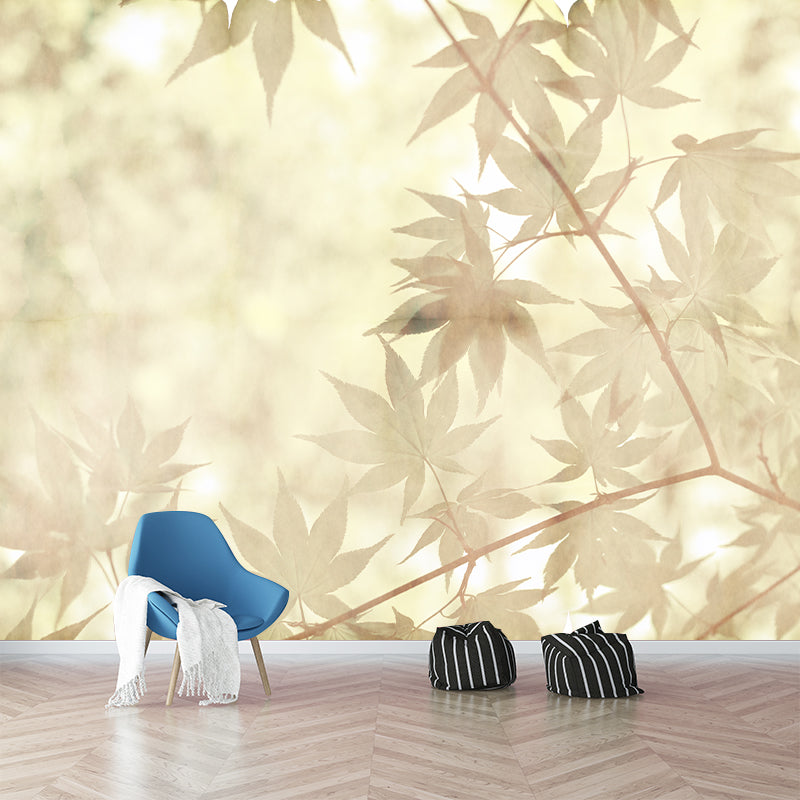 Plants Stain Resistant Mural Photography Washable Wallpaper Sitting Room Wall Mural