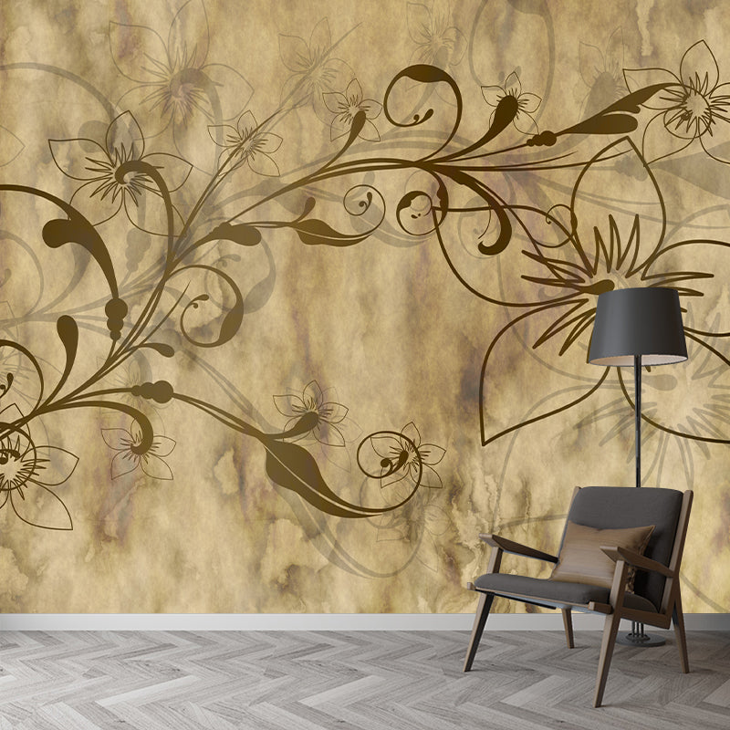 Washable Mural Wallpaper Plants Illustration Indoor Wall Mural