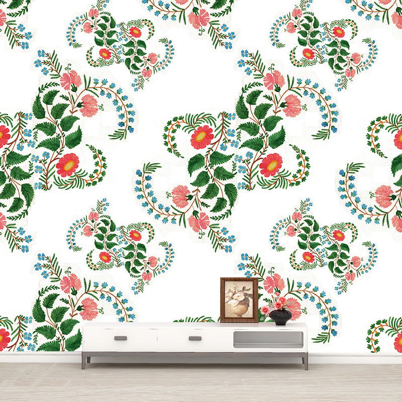 Washable Mural Wallpaper Plants Illustration Indoor Wall Mural