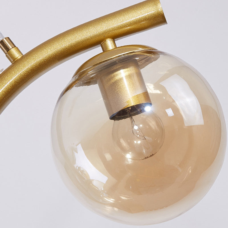 4-Lights Island Light Modern Style Island Hanging Light with Glass Shade for Living Room