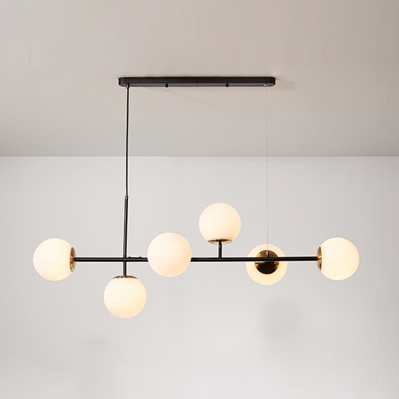 Modern Island Light Multi Lights Island Hanging Light with Glass Shade for Living Room