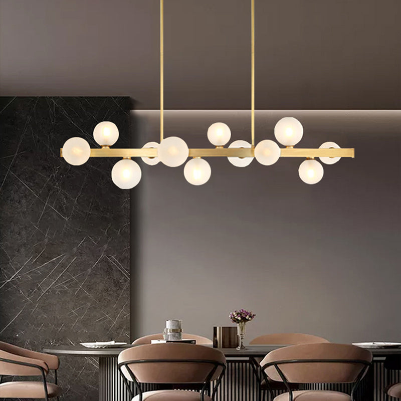 Simplicity Linear Hanging Pendant Lights Glass Pendant Light Fixtures in Gold