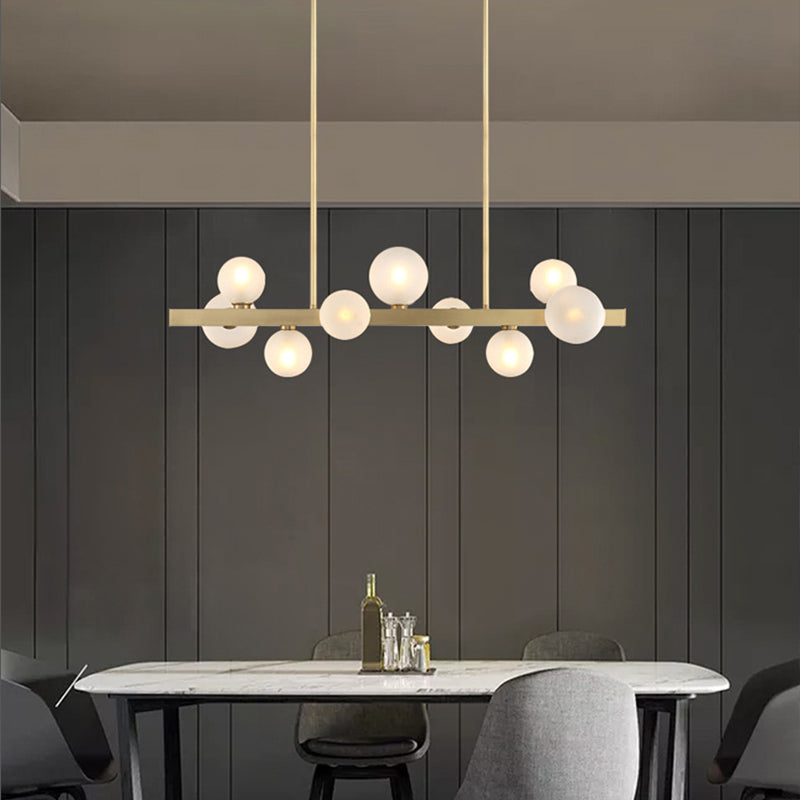 Simplicity Linear Hanging Pendant Lights Glass Pendant Light Fixtures in Gold