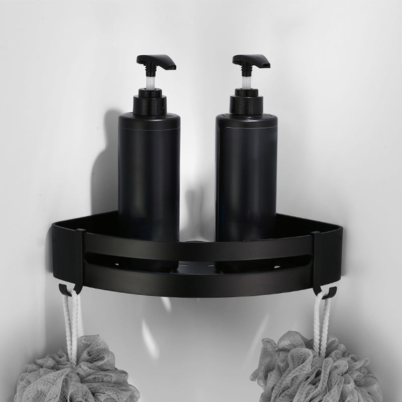 Contemporary Bathroom Accessory Set Black Finish Robe Hooks/Towel Ring Bar