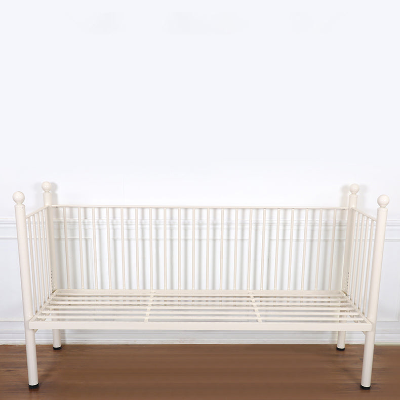 Contemporary Metal Daybed with Headboard and Guardrail in White