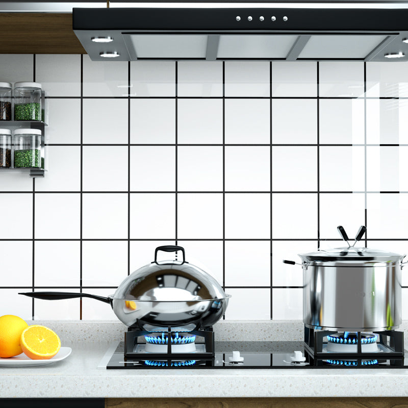 Modern Peel & Stick Field Tile Plastic Rectangular Grid 5 Pack Wallpaper for Kitchen