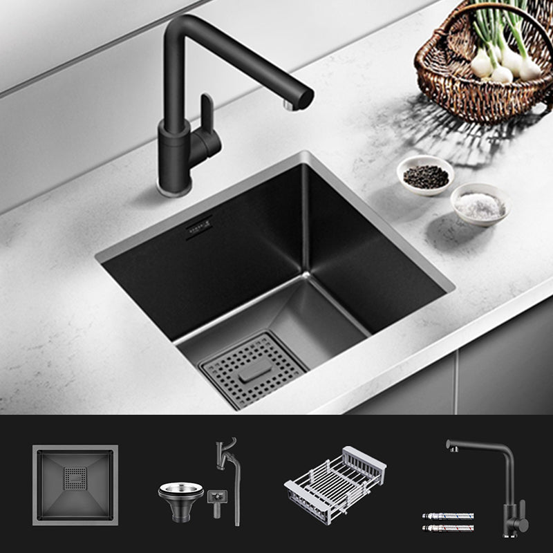 Contemporary Style Kitchen Sink Stainless Steel Overflow Hole Design Kitchen Sink
