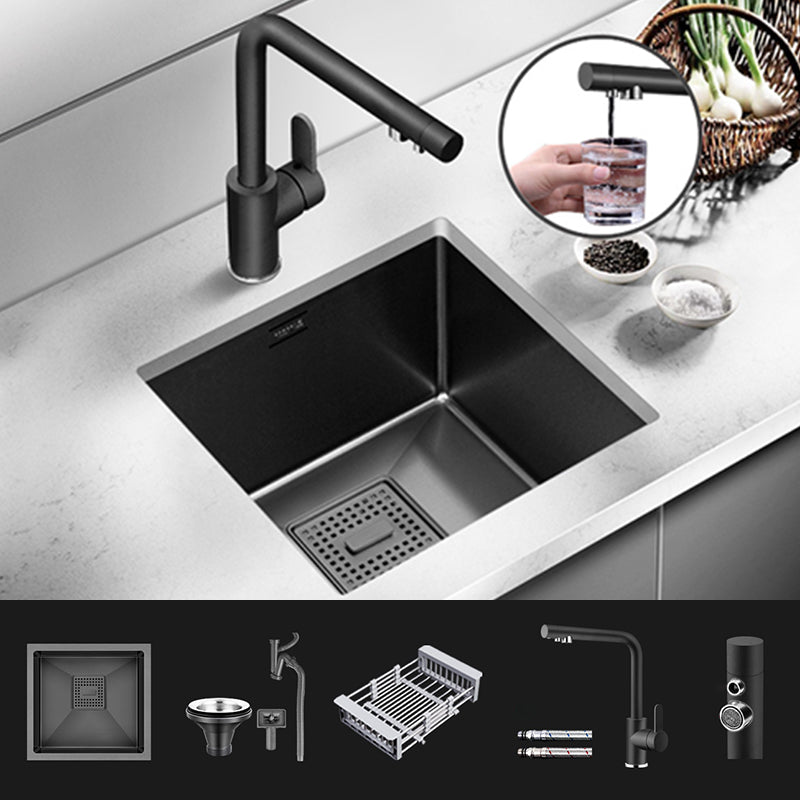 Contemporary Style Kitchen Sink Stainless Steel Overflow Hole Design Kitchen Sink