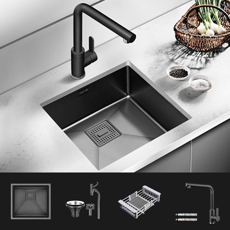 Contemporary Style Kitchen Sink Stainless Steel Overflow Hole Design Kitchen Sink