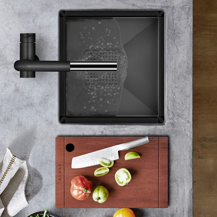 Contemporary Style Kitchen Sink Stainless Steel Overflow Hole Design Kitchen Sink