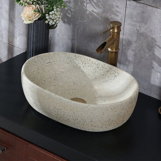 Modern Vessel Bathroom Sink Porcelain Vessel Lavatory Sink with Faucet