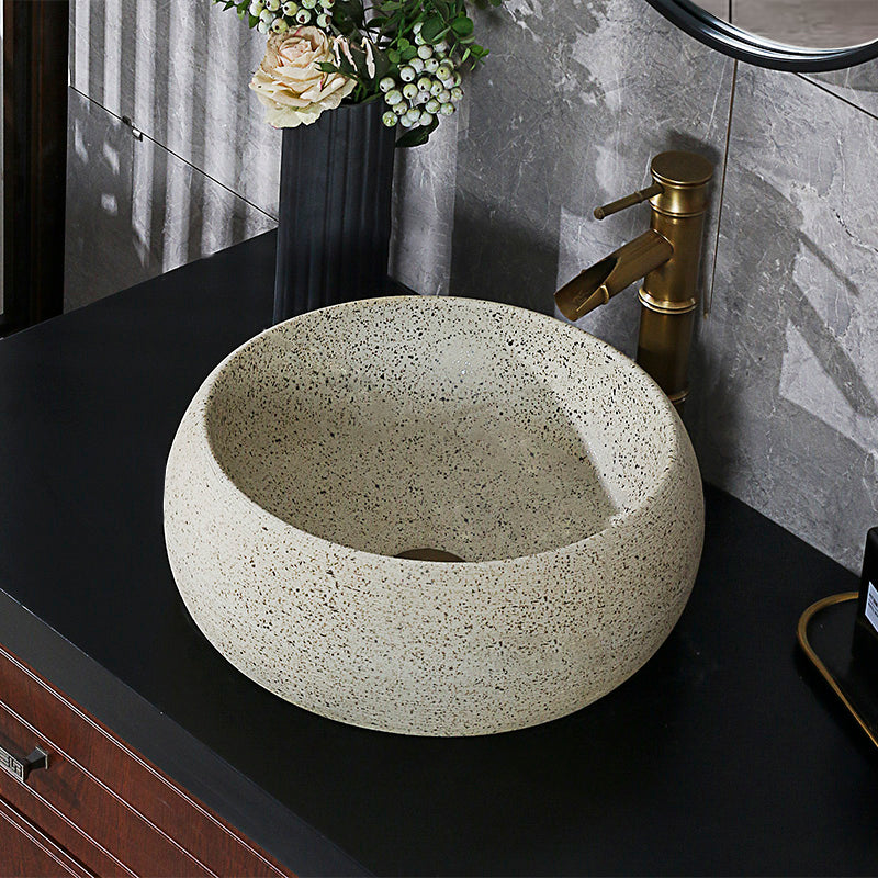 Modern Vessel Bathroom Sink Porcelain Vessel Lavatory Sink with Faucet