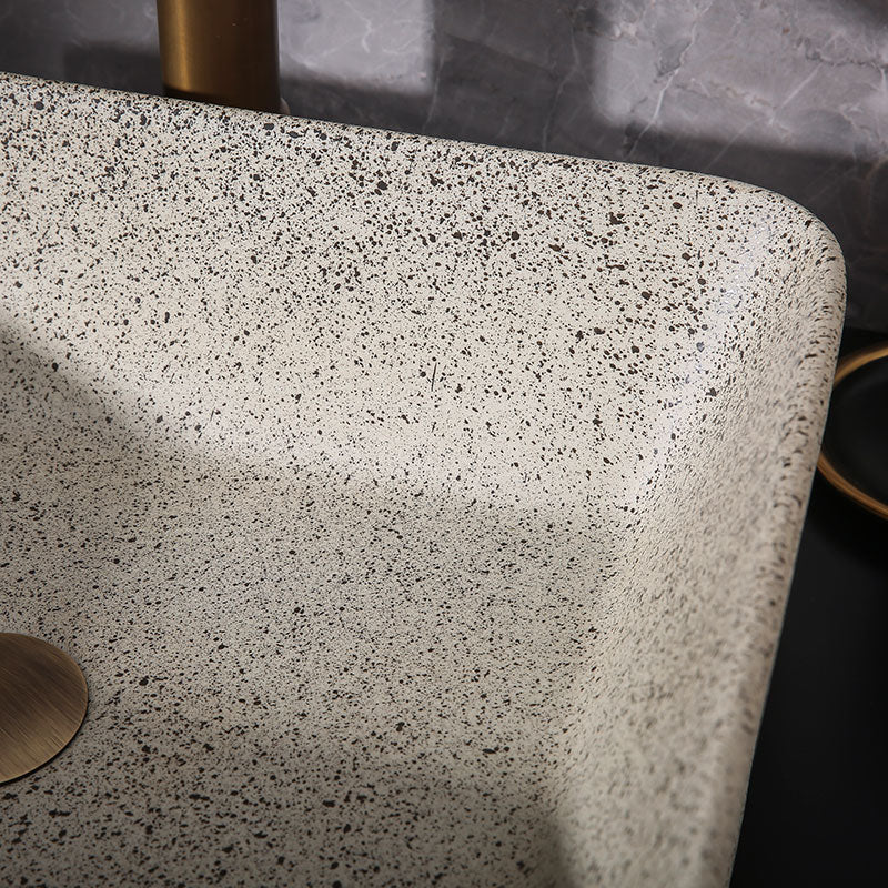 Modern Vessel Bathroom Sink Porcelain Vessel Lavatory Sink with Faucet