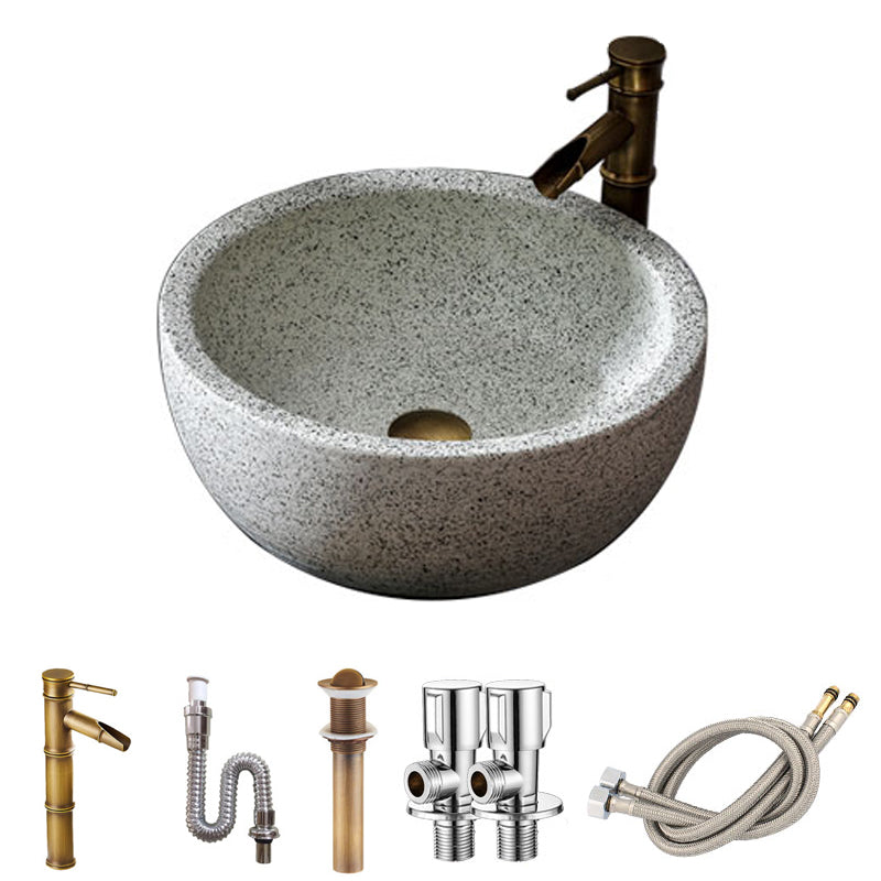 Modern Vessel Bathroom Sink Porcelain Vessel Lavatory Sink with Faucet