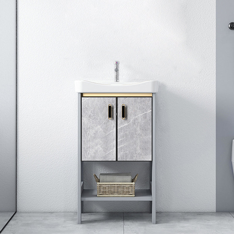 Modern Aluminium Faucet Included Bathroom Sink Vanity with Soft Close Door