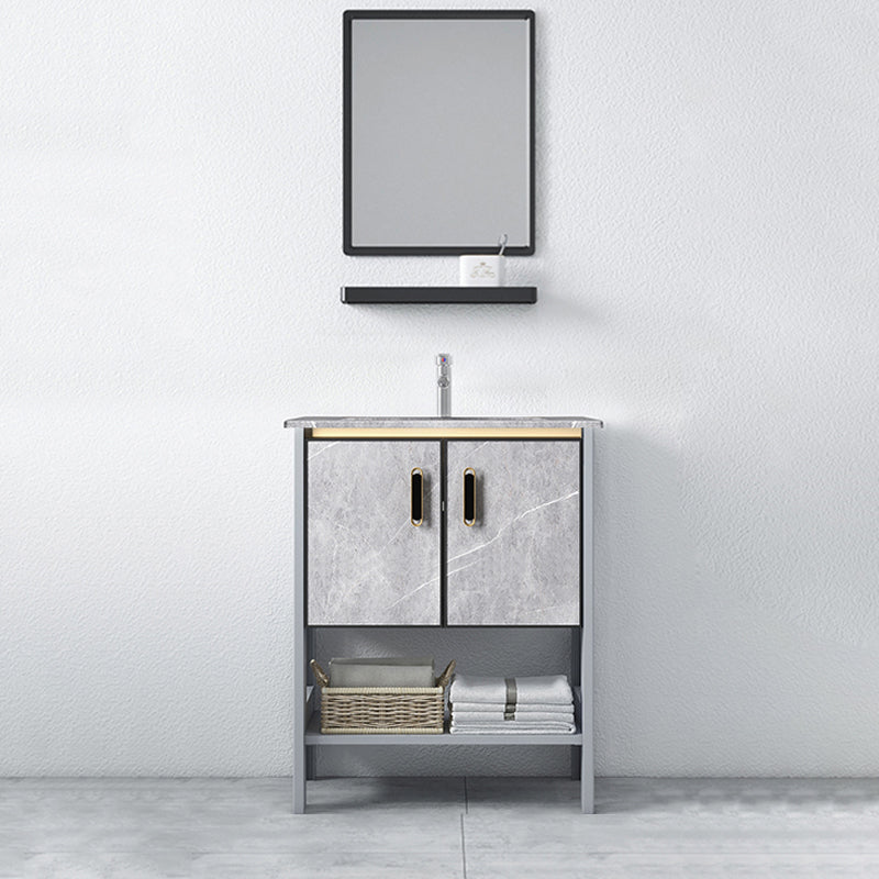 Modern Aluminium Faucet Included Bathroom Sink Vanity with Soft Close Door