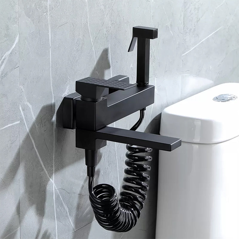 Contemporary Wall Mounted Metal Tub Filler Low Arc Lever Tub Faucet Trim