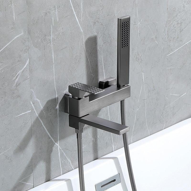 Contemporary Wall Mounted Metal Tub Filler Low Arc Lever Tub Faucet Trim