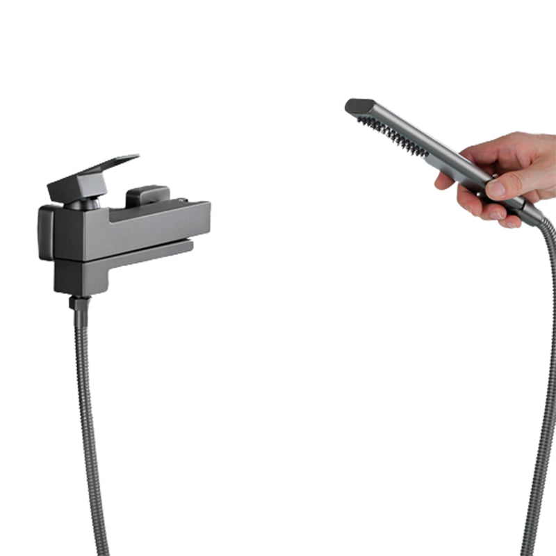 Contemporary Wall Mounted Metal Tub Filler Low Arc Lever Tub Faucet Trim