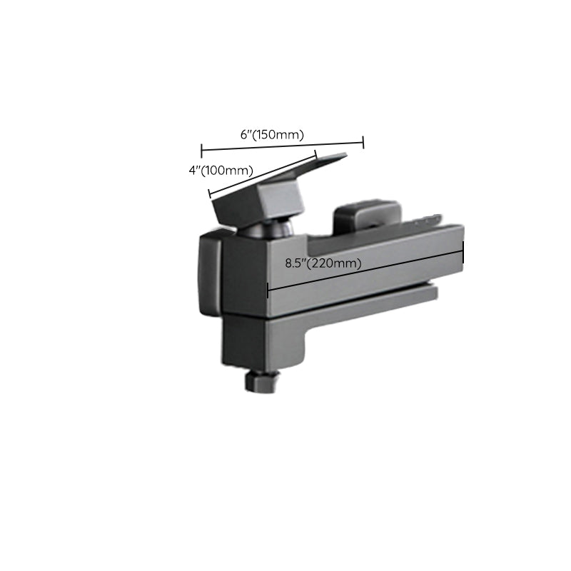 Contemporary Wall Mounted Metal Tub Filler Low Arc Lever Tub Faucet Trim