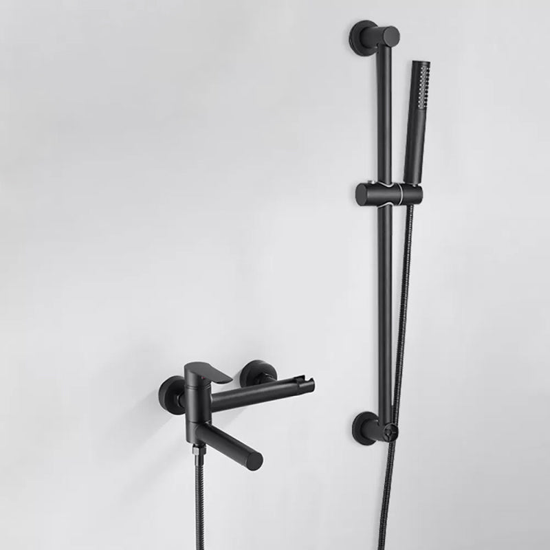 Wall Mounted Metal Tub Filler Single Handle Swivel Tub Faucet Trim