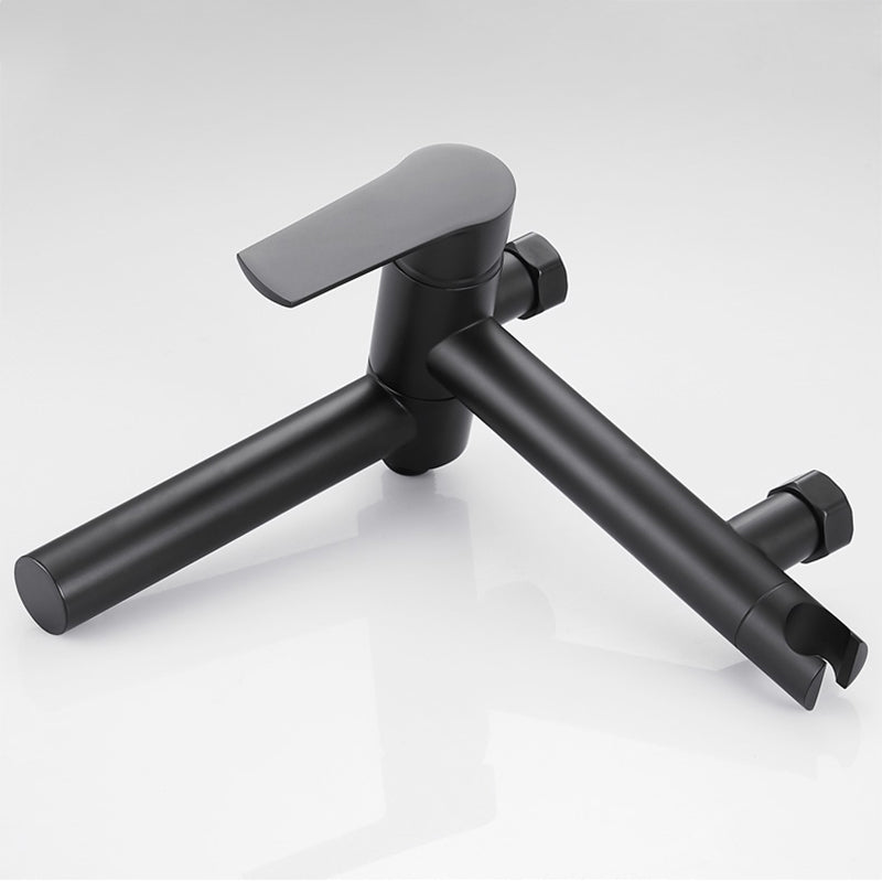 Wall Mounted Metal Tub Filler Single Handle Swivel Tub Faucet Trim