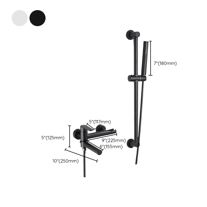 Wall Mounted Metal Tub Filler Single Handle Swivel Tub Faucet Trim