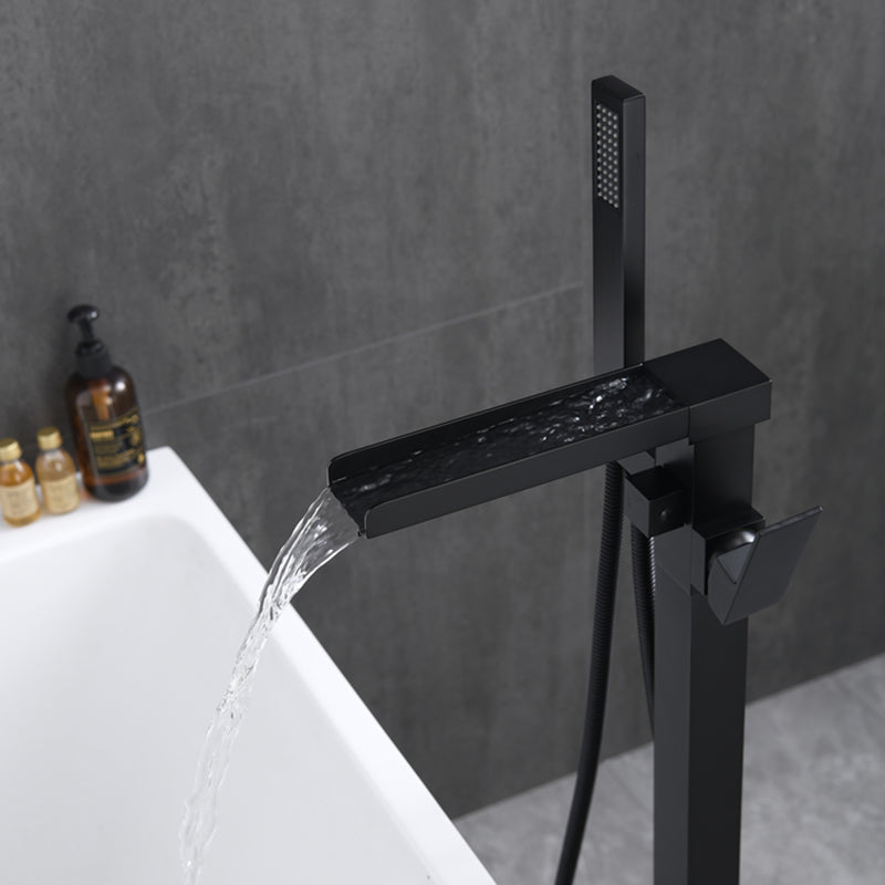 Floor Mounted Metal Freestanding Tub Filler Swivel Freestanding Faucet