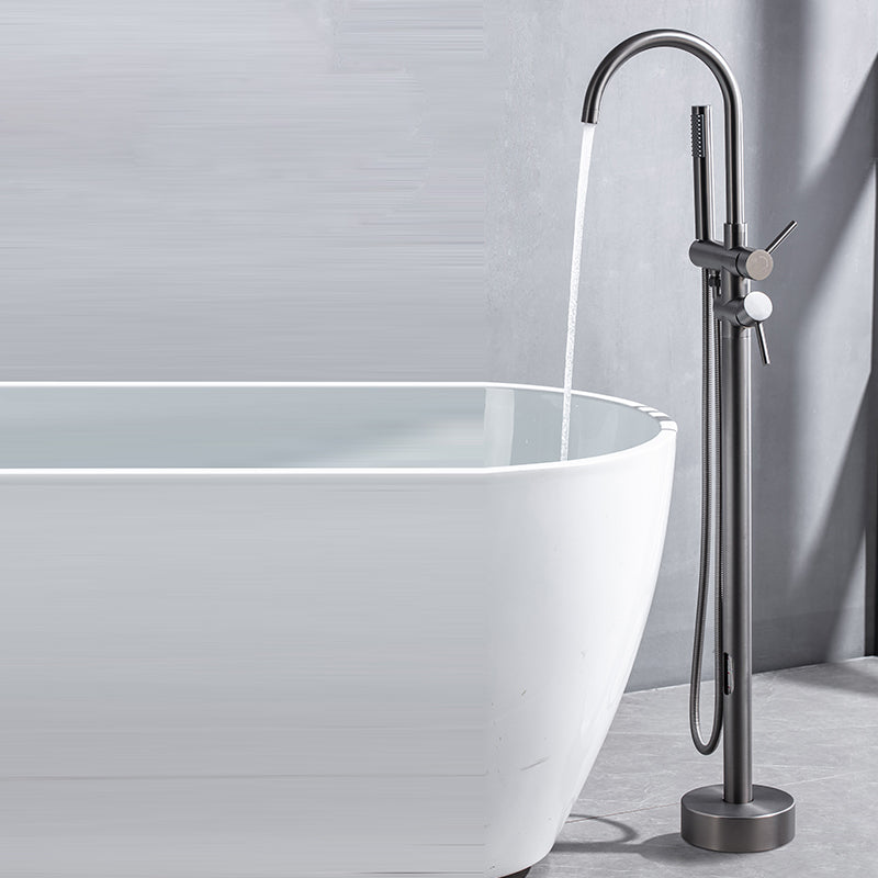 Floor Mounted Copper Freestanding Tub Filler Freestanding High Arc Tub Filler Trim
