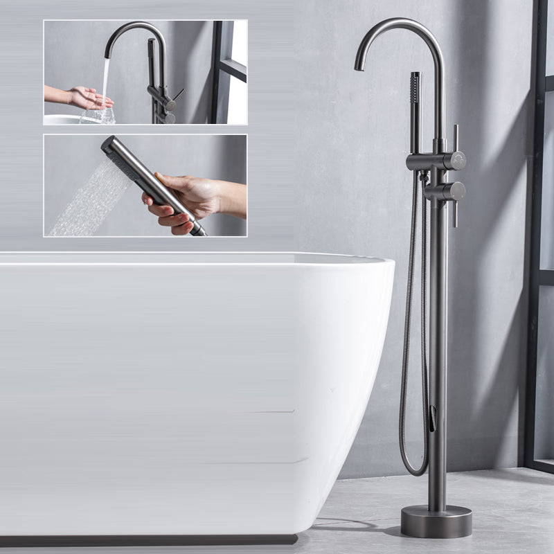 Floor Mounted Copper Freestanding Tub Filler Freestanding High Arc Tub Filler Trim