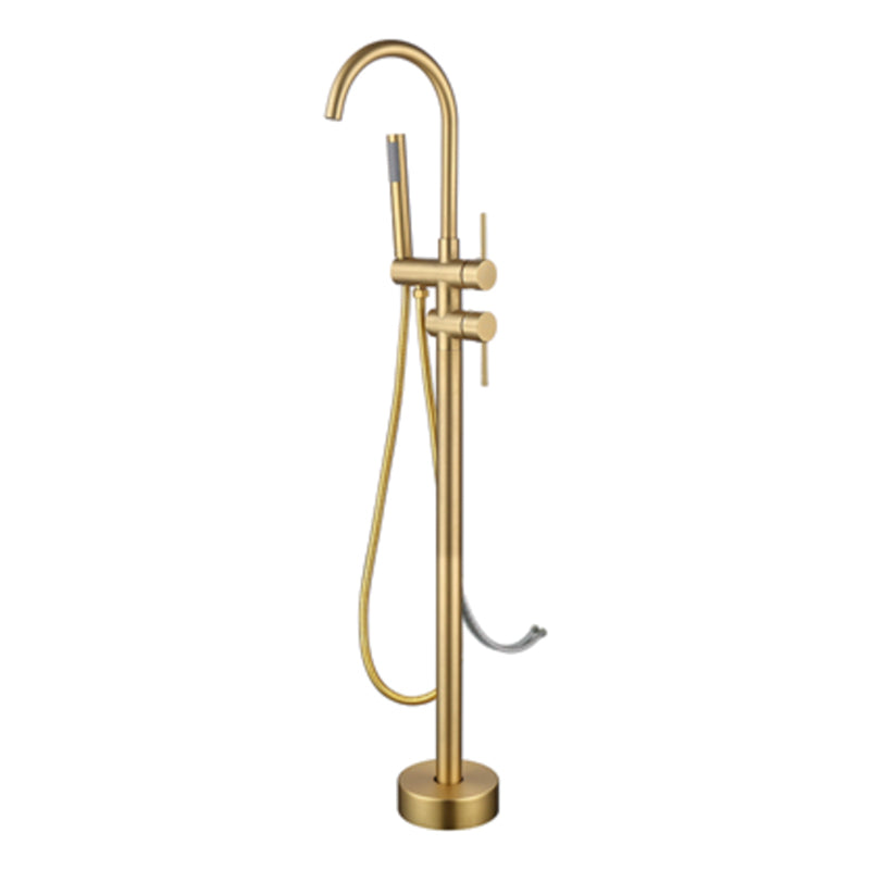 Floor Mounted Copper Freestanding Tub Filler Freestanding High Arc Tub Filler Trim