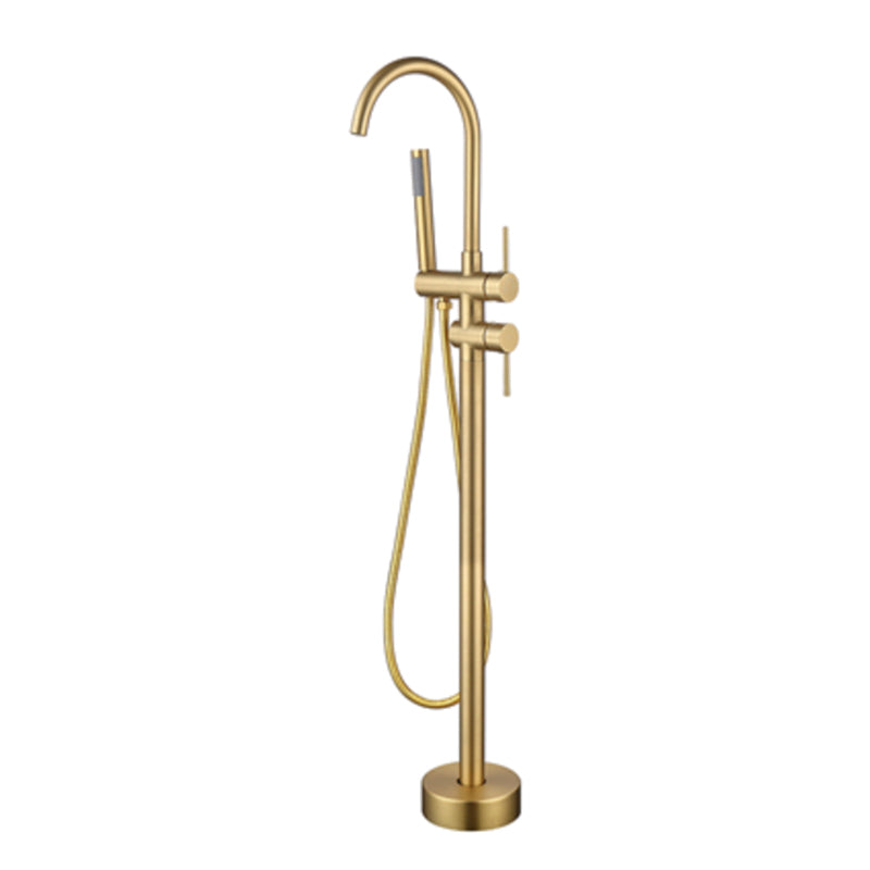 Floor Mounted Copper Freestanding Tub Filler Freestanding High Arc Tub Filler Trim