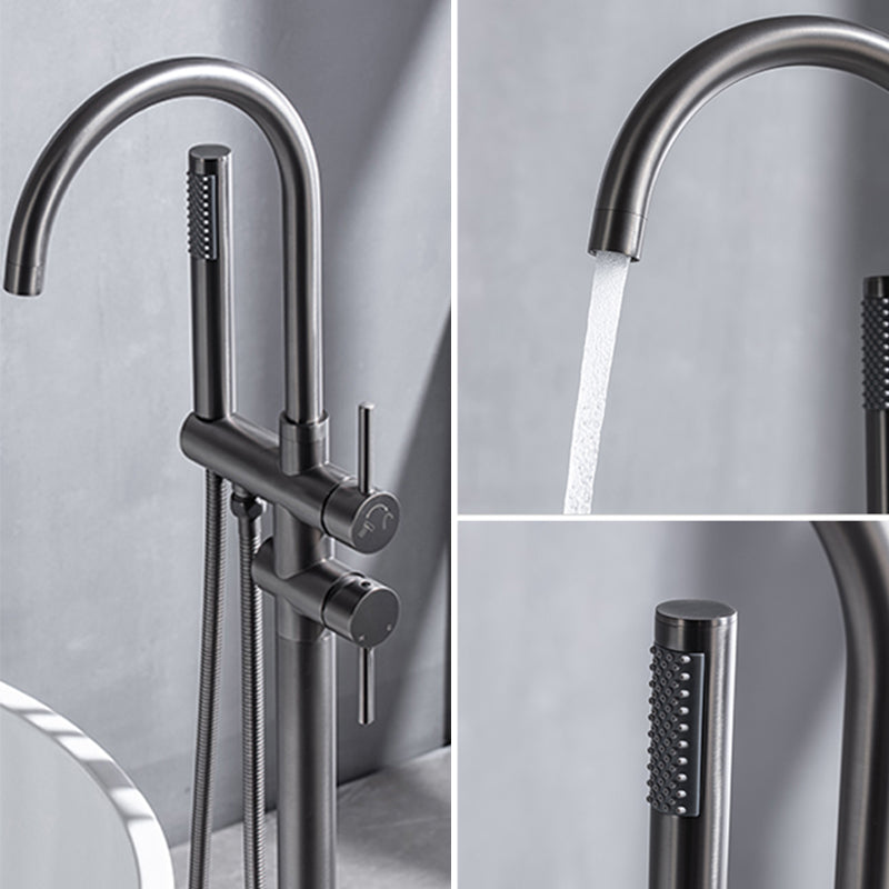Floor Mounted Copper Freestanding Tub Filler Freestanding High Arc Tub Filler Trim