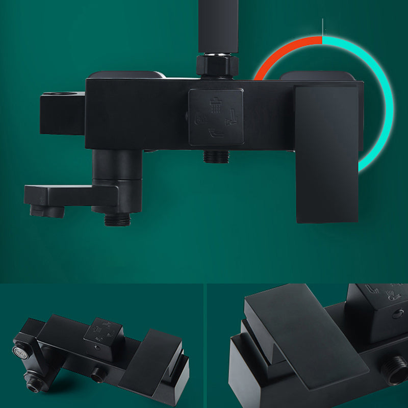 Contemporary Style Shower System Spot Resist Wall Mounted Copper Shower System