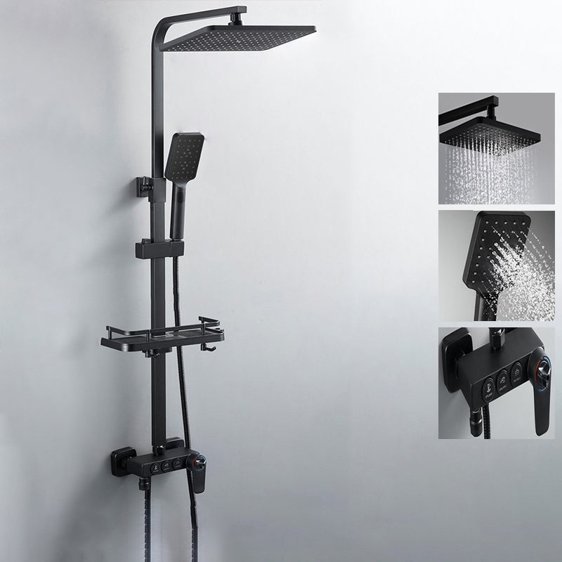 Contemporary Style Shower System Spot Resist Wall Mounted Copper Shower System