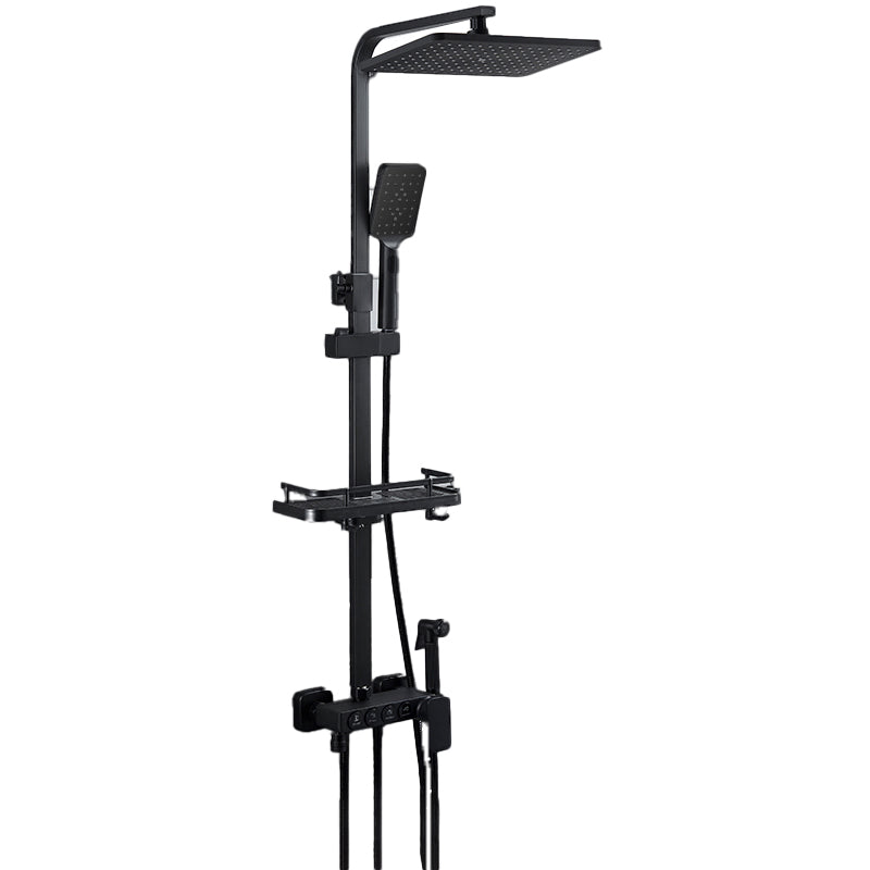 Contemporary Style Shower System Spot Resist Wall Mounted Copper Shower System