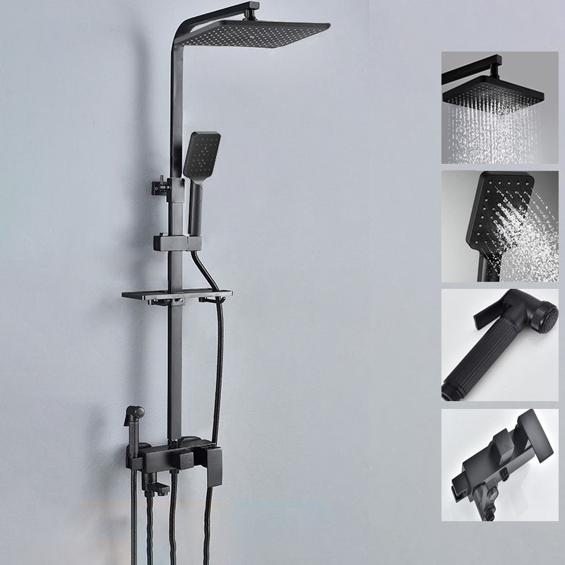 Contemporary Style Shower System Spot Resist Wall Mounted Copper Shower System