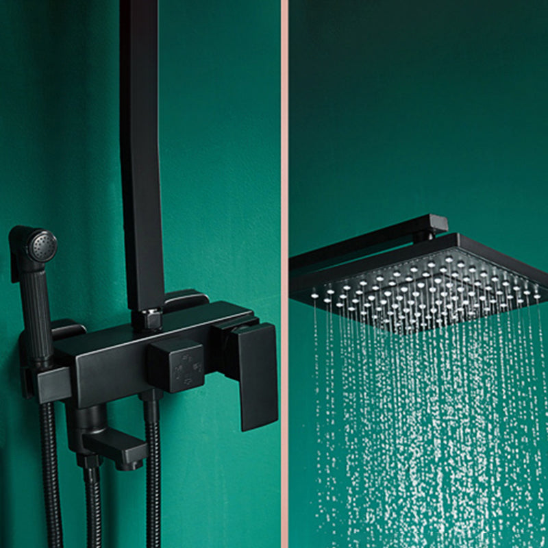 Contemporary Style Shower System Spot Resist Wall Mounted Copper Shower System