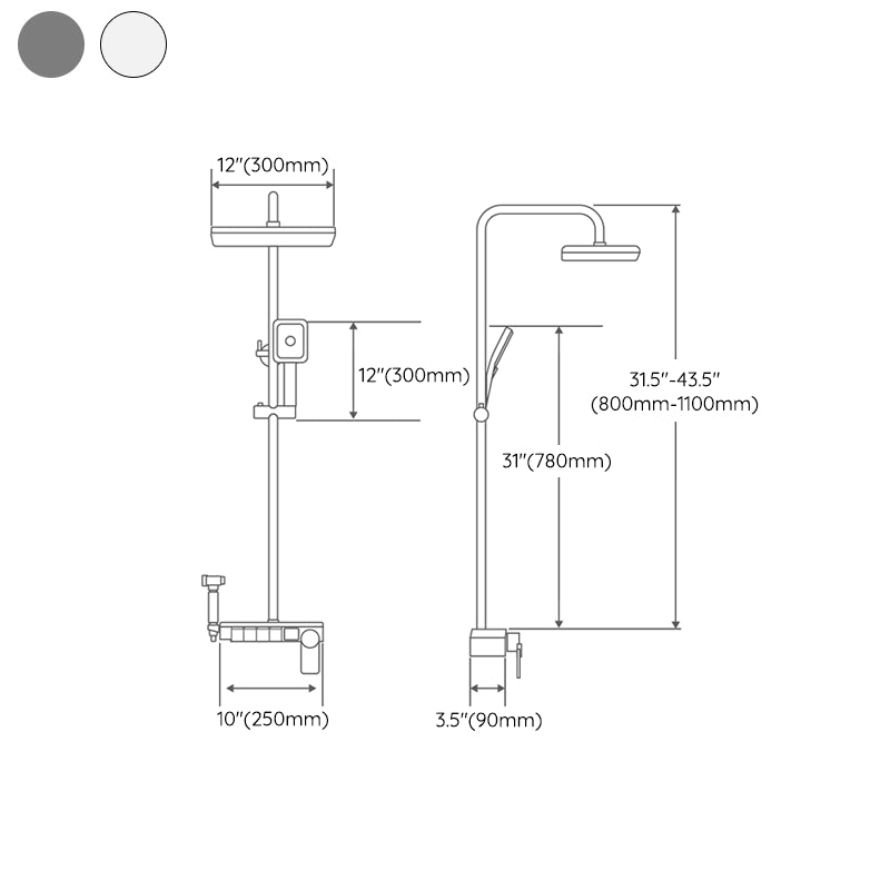 Contemporary Style Shower System Copper Spot Resist Wall Mounted Shower System