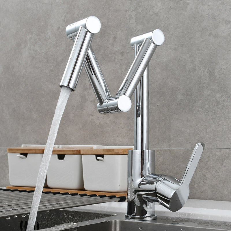 Modern Pot Filler Brass Lever Handles Pull down Sprayer Pot Filler Kitchen Faucet